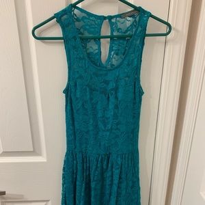 Teal lace dress